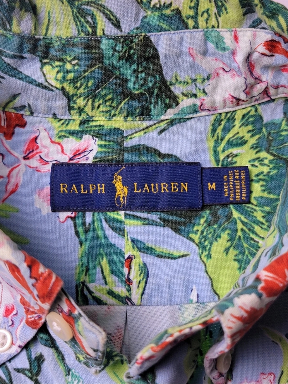 Ralph Lauren Tropical Hawaiian Short Sleeve Button-Down Shirt M - Picture 4 of 7